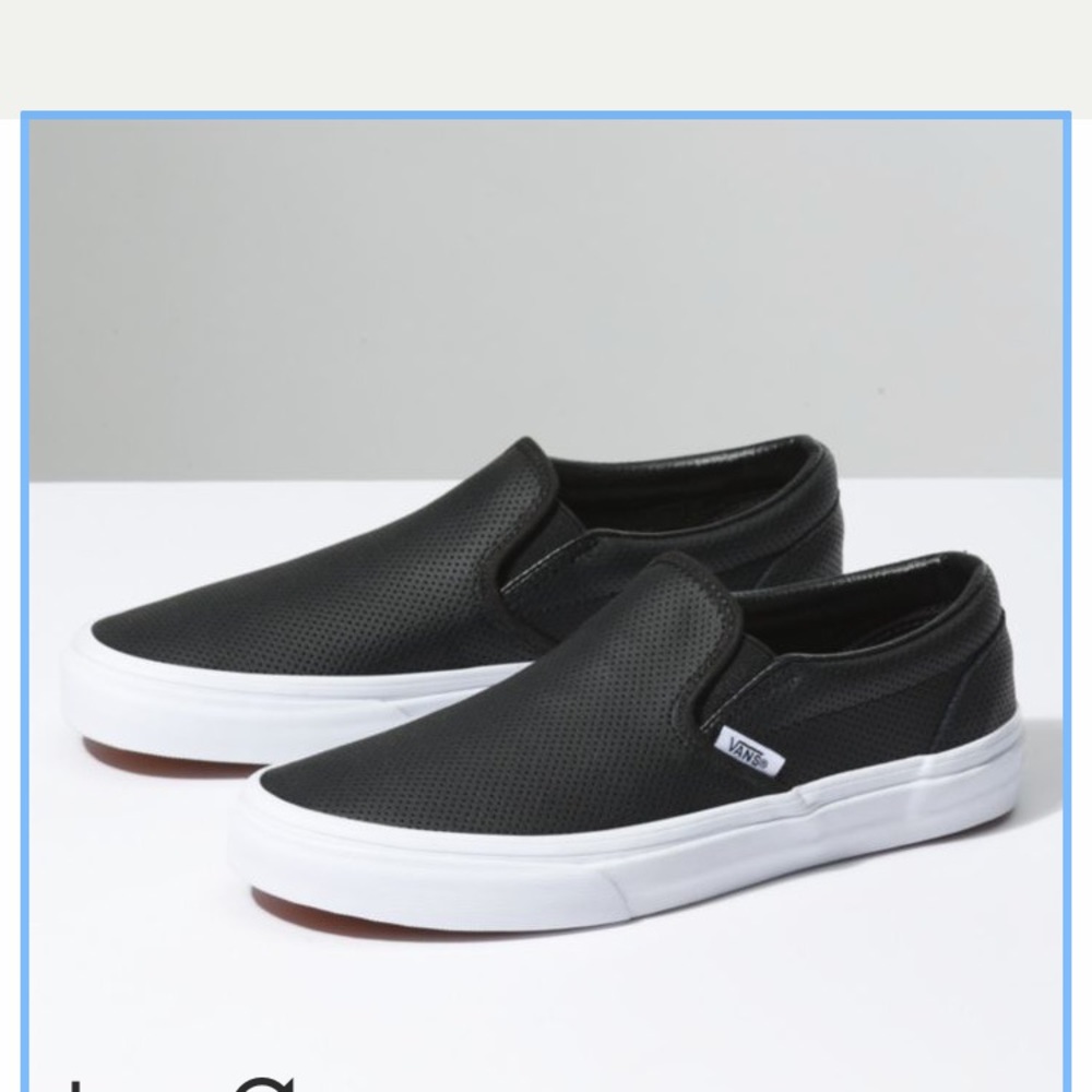 VANS leather slip ons